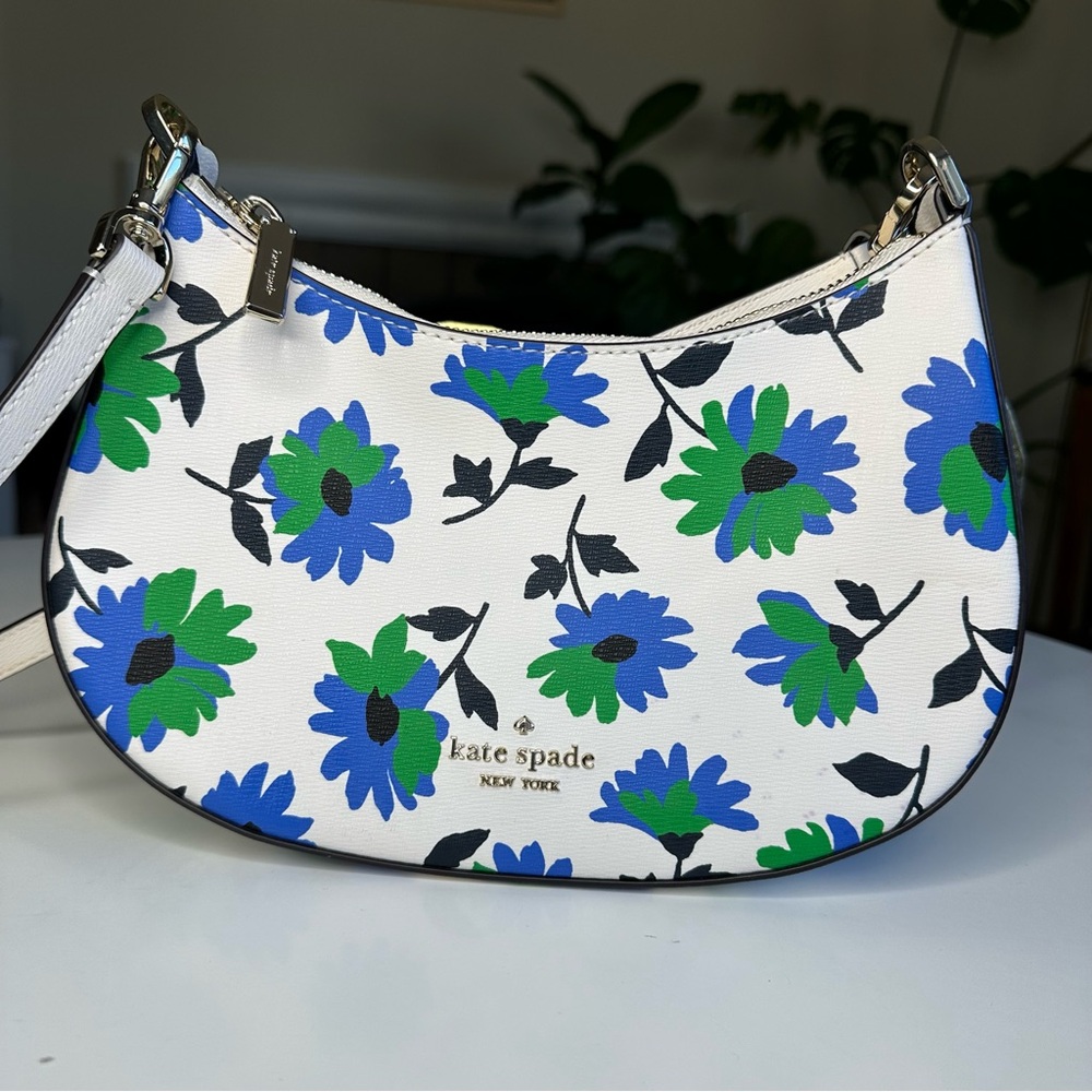 Kate Spade Kristy park blue green white floral cute crossbody bag purse